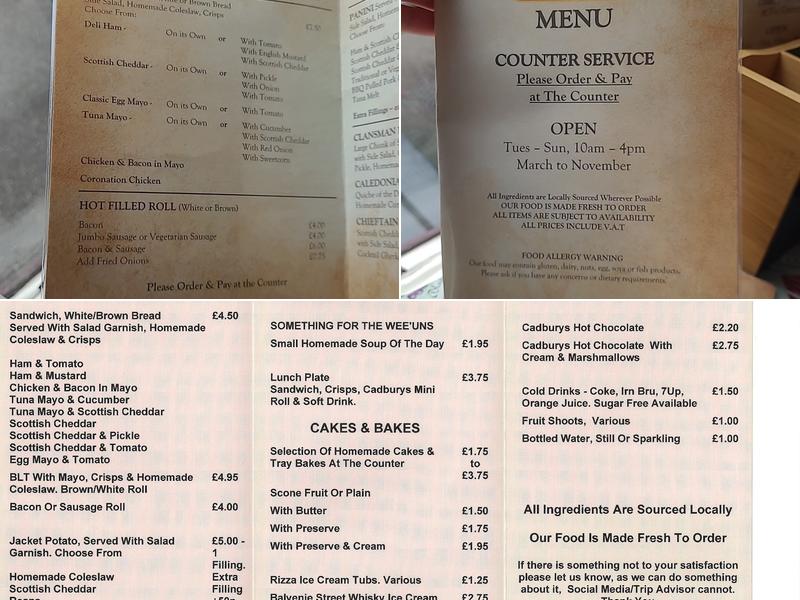 Sidings Cafe Menu