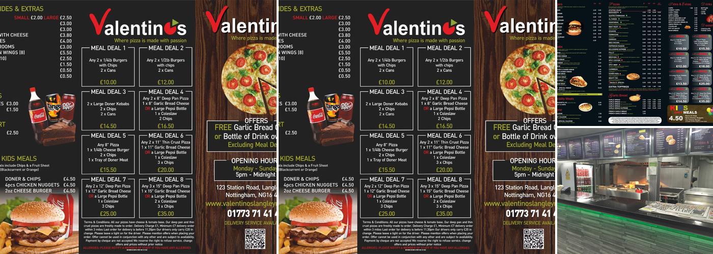 Valentinos Menu