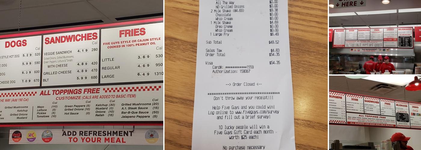 Five Guys Menu