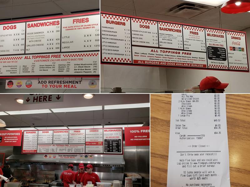 Five Guys Menu