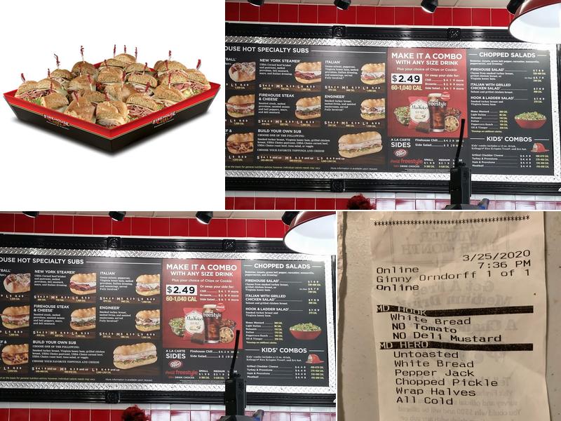 Firehouse Subs Murfreesboro Menu