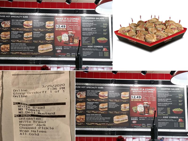 Firehouse Subs Murfreesboro Menu