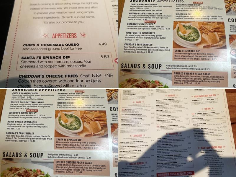 Cheddar's Scratch Kitchen Menu