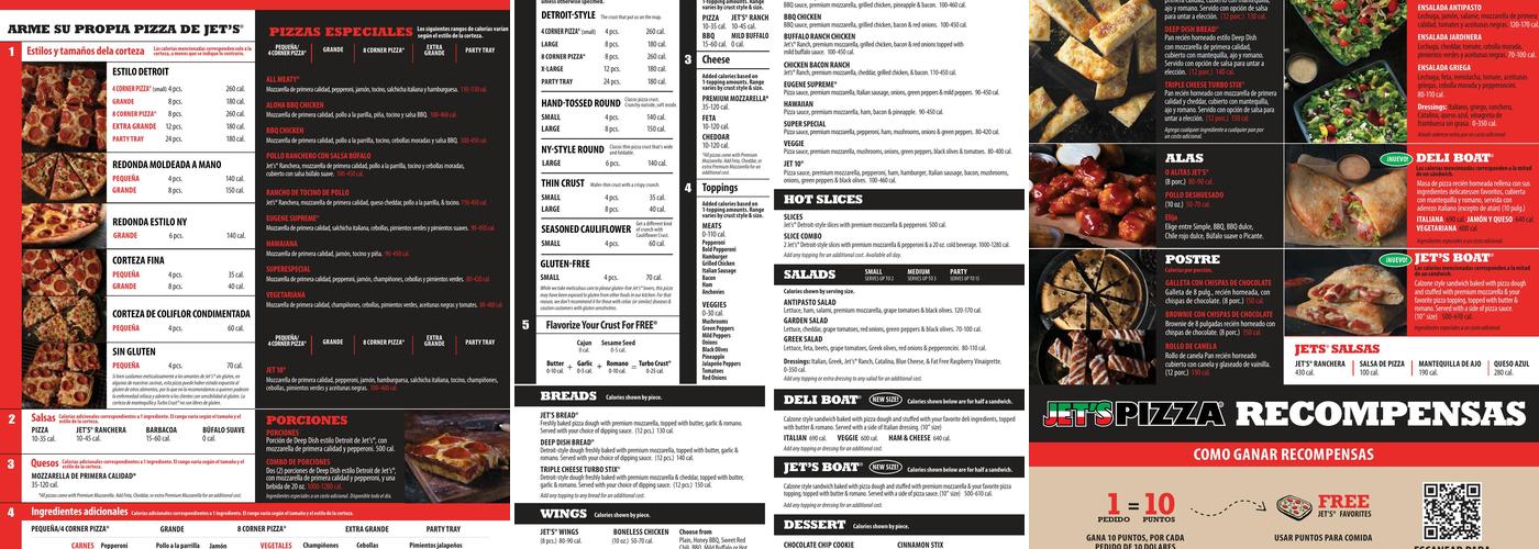Jet's Pizza Menu