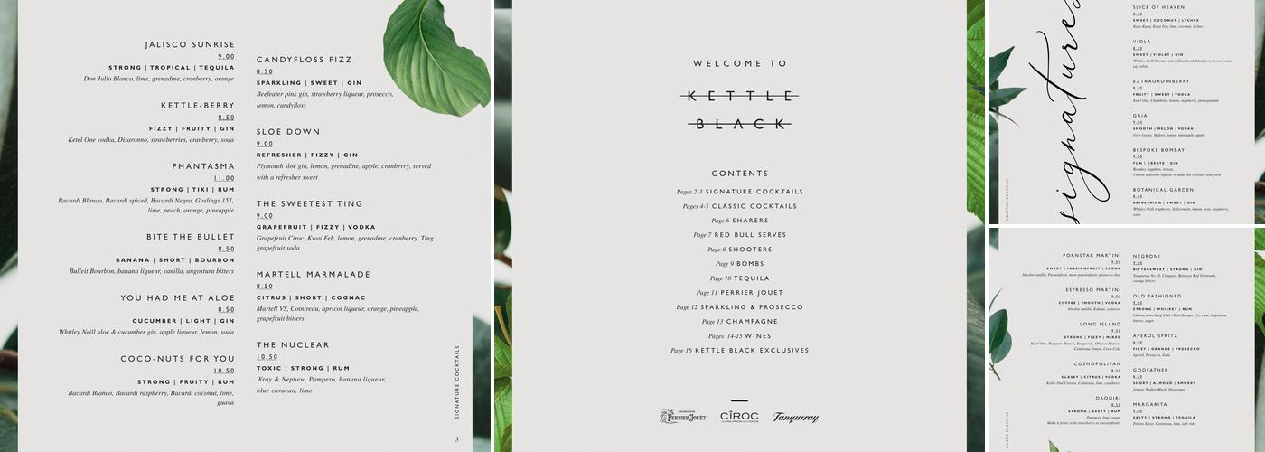 Kettle Black Sheffield Menu