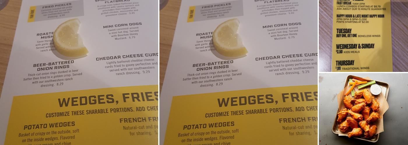 Buffalo Wild Wings Menu