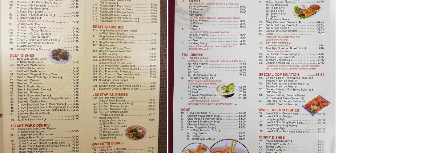 Semaphore Lodge Menu