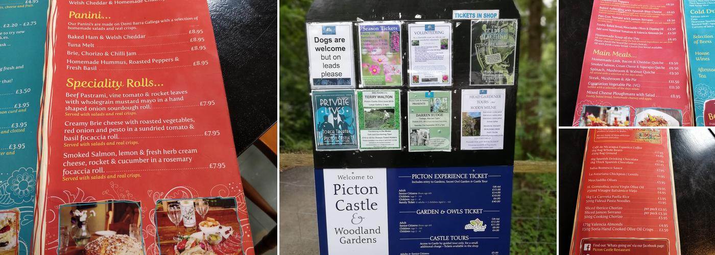 Picton Castle Restaurant Menu