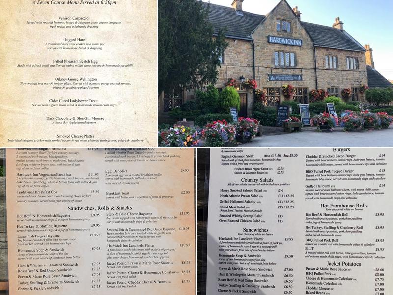 The Hardwick Inn Menu
