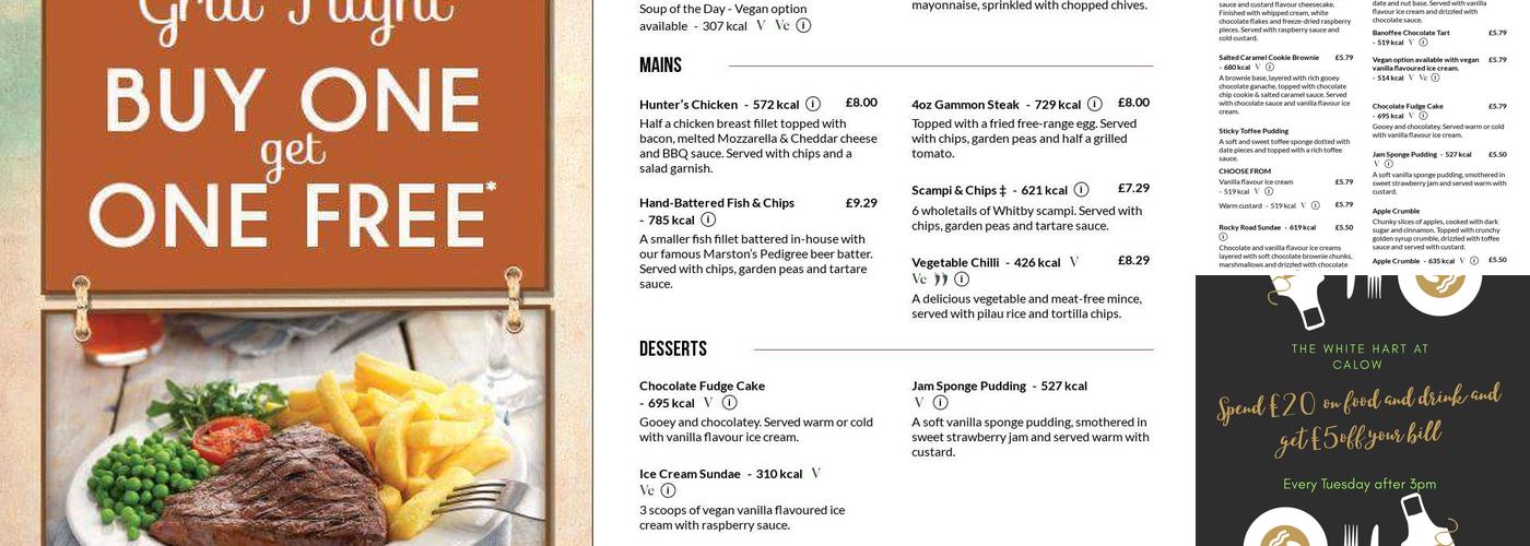 White Hart Menu