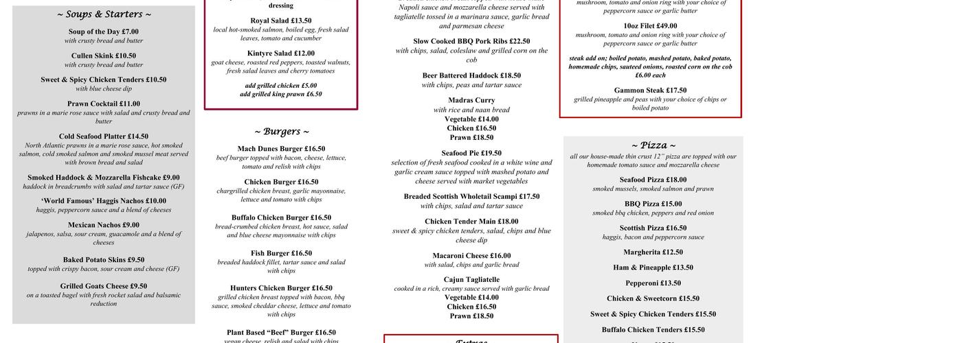 The Black Sheep Pub Menu