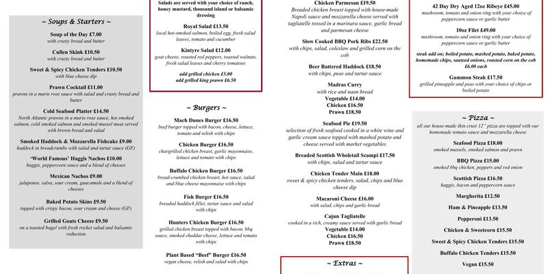 The Black Sheep Pub Menu