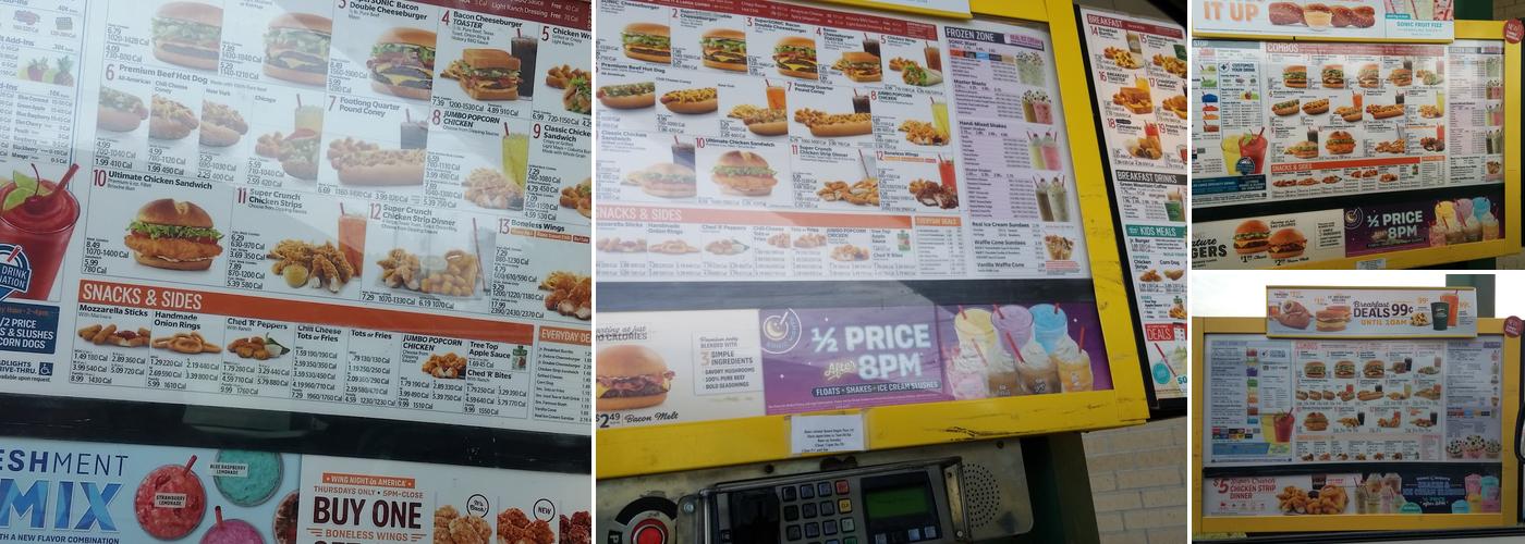 Sonic Drive-In Menu