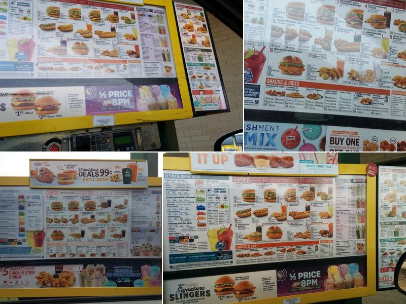Sonic Drive-In Menu