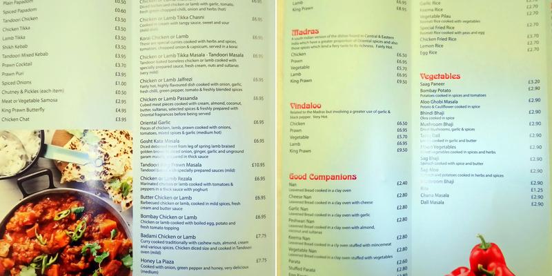 Bangladesh Tandoori Menu
