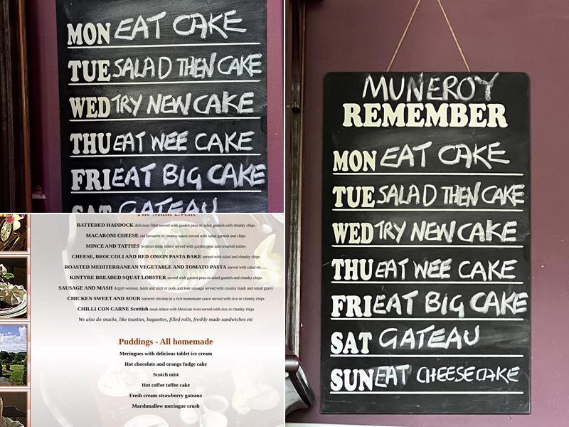 Muneroy Stores & Tea Rooms Menu