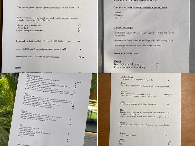 Blackwaterfoot Lodge Menu