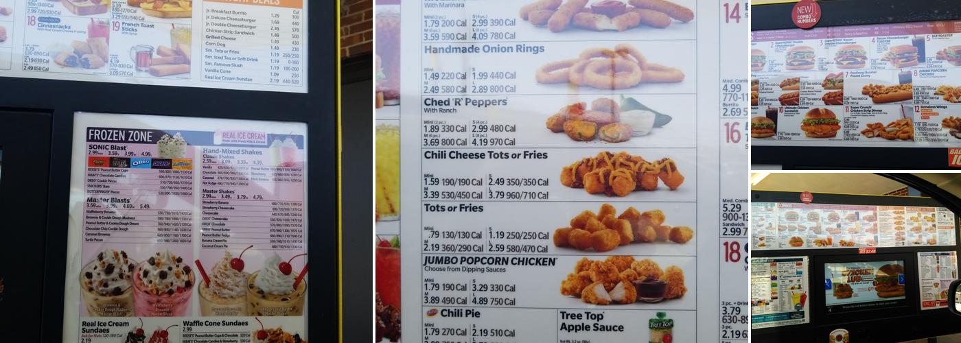 Sonic Drive-In Menu