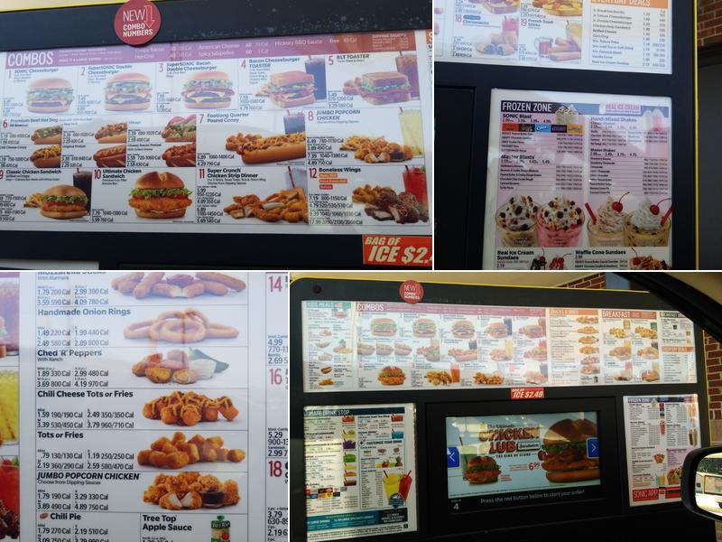 Sonic Drive-In Menu