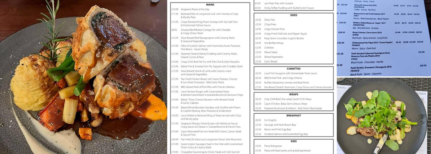 The Recruiting Sergeant Menu