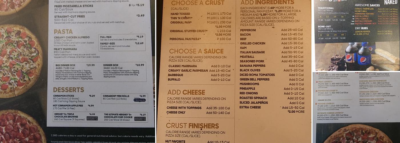 Pizza Hut Menu
