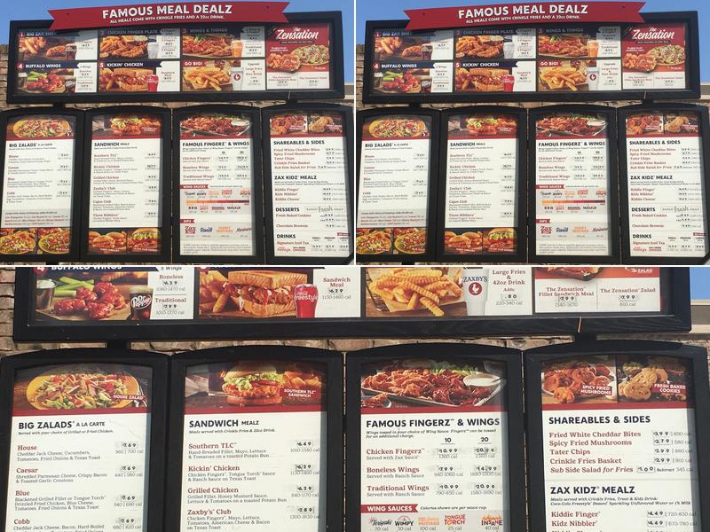 Zaxby's Chicken Fingers & Buffalo Wings Menu