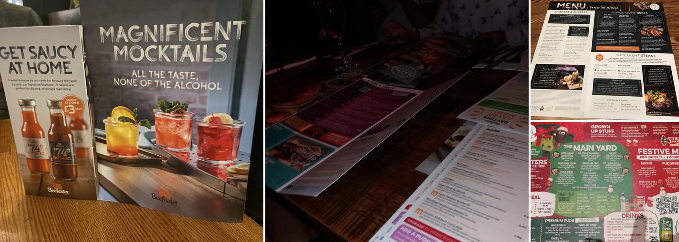 The Warden Beefeater Menu