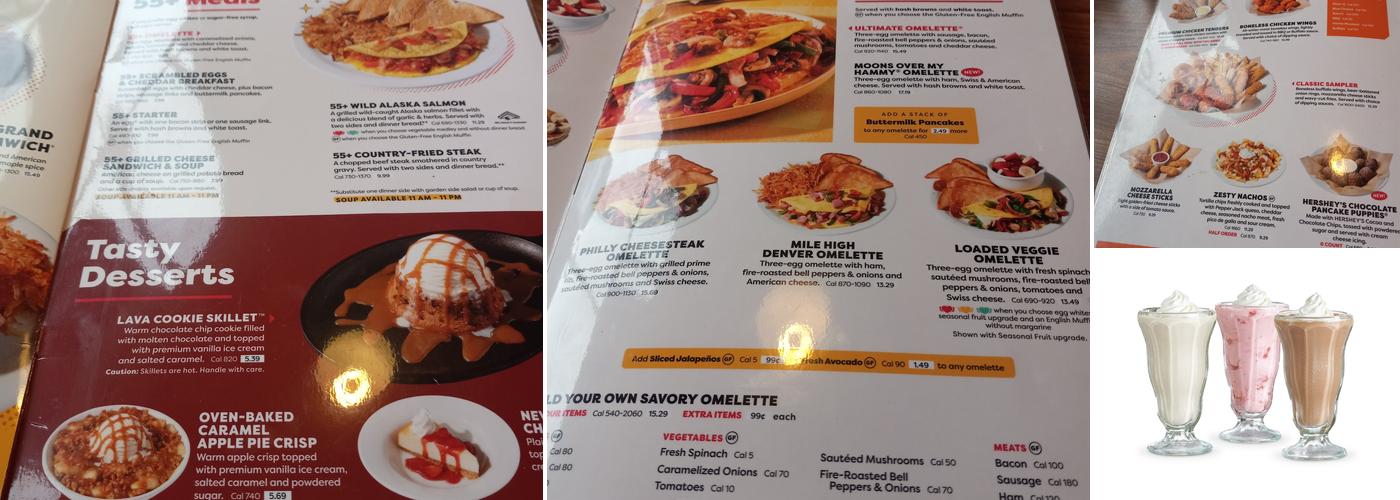 Denny's Restaurant Menu