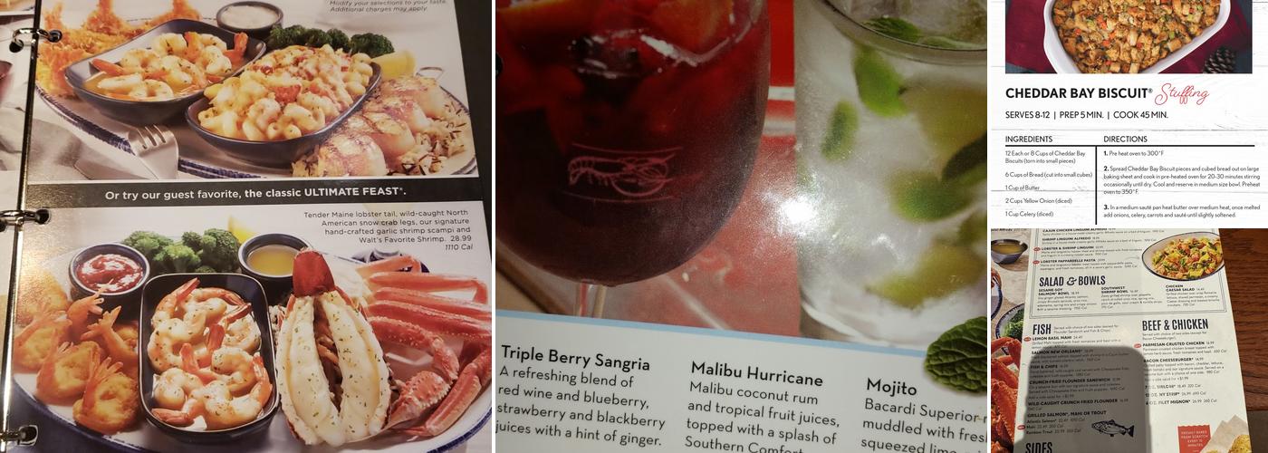 Red Lobster Menu