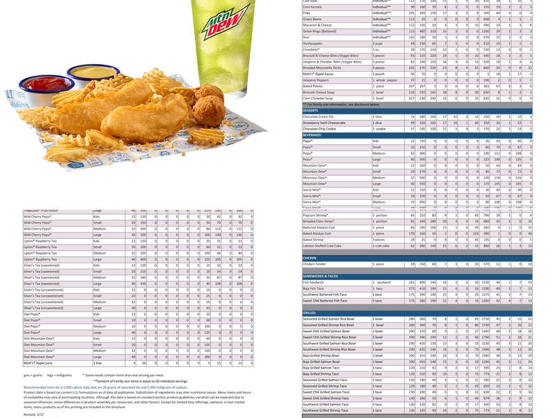 Long John Silver's Menu