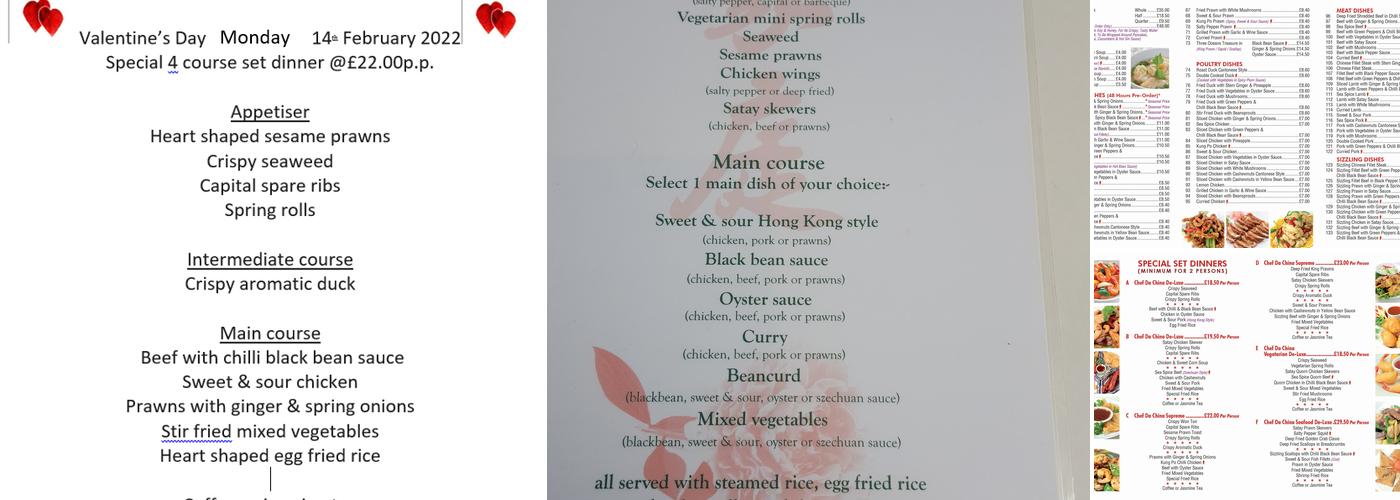 Chef Da China Menu