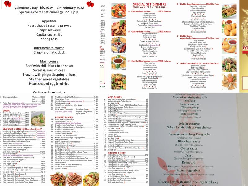 Chef Da China Menu