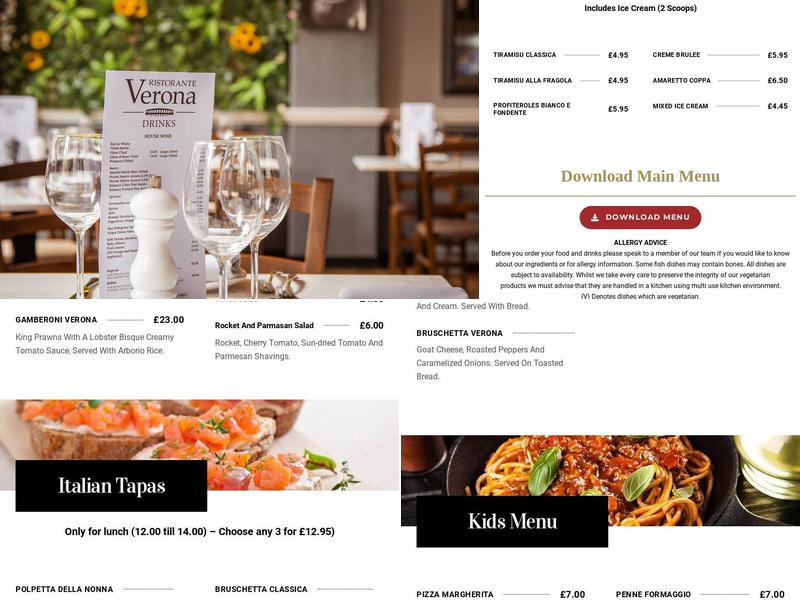 Verona Menu
