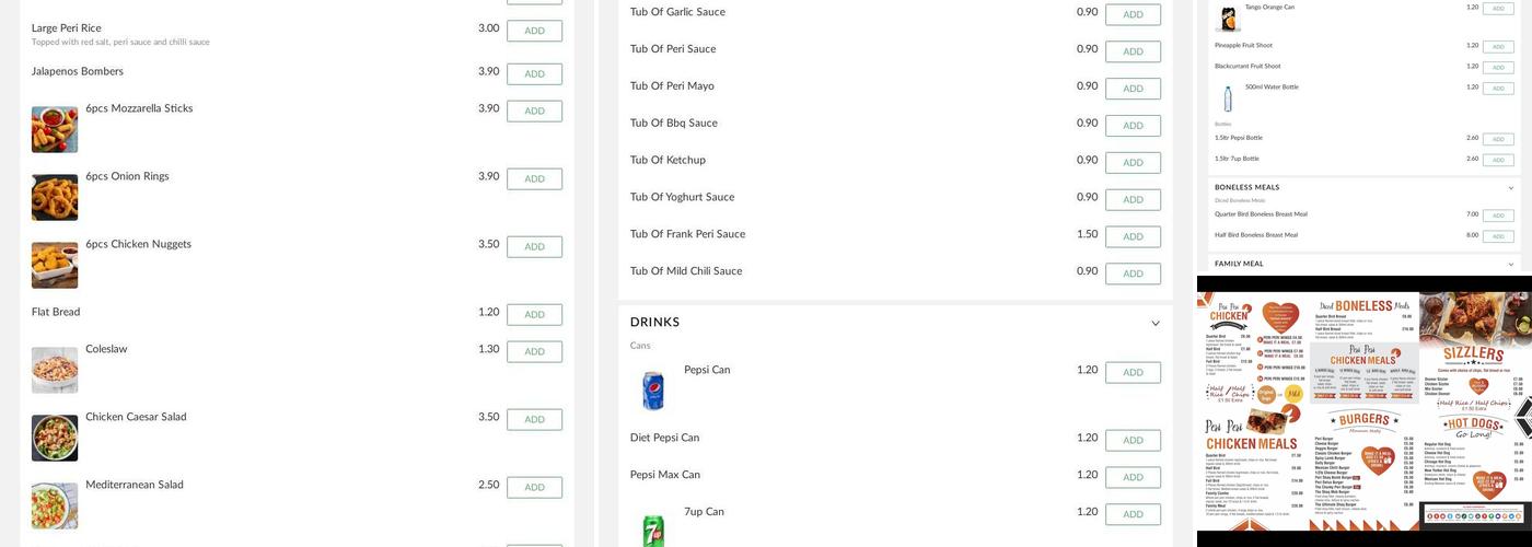 Peri Peri Chicken Shaq Menu