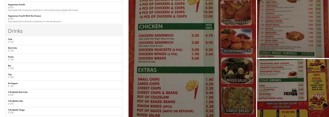 Chicken Land & Pizza Menu