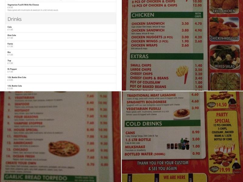Chicken Land & Pizza Menu
