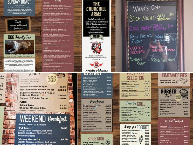 The Churchill Arms Menu