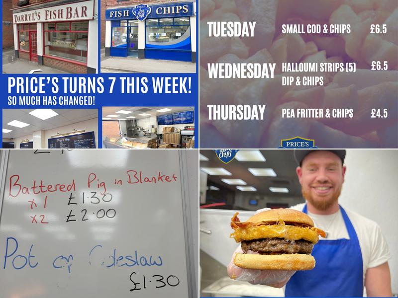 Price's Fish & Chips Menu