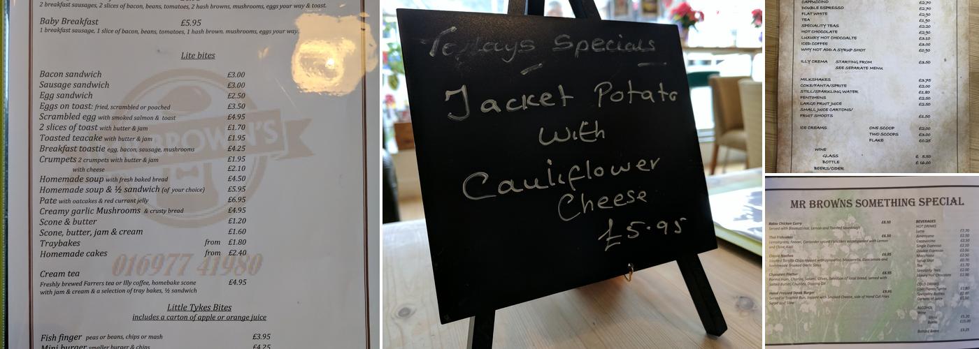 Mr Browns Menu