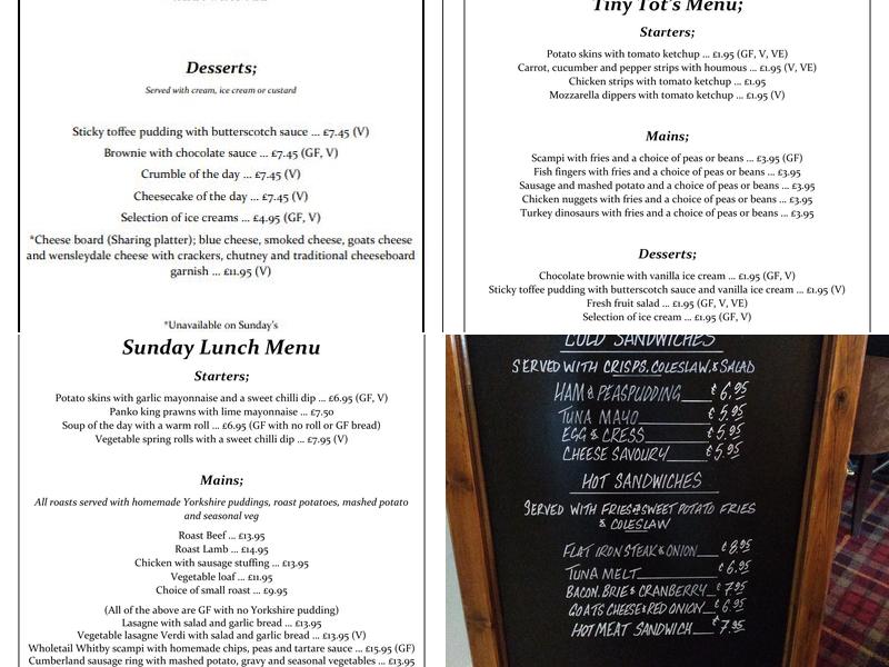 Manor House Hotel, Pub & Restaurant Menu