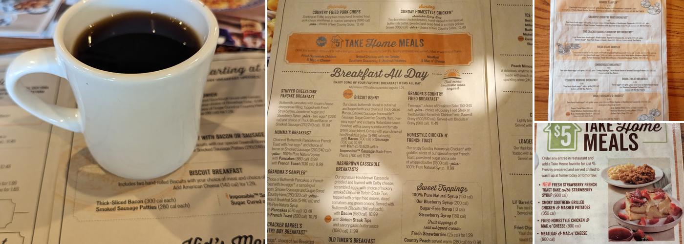 Cracker Barrel Old Country Store Menu