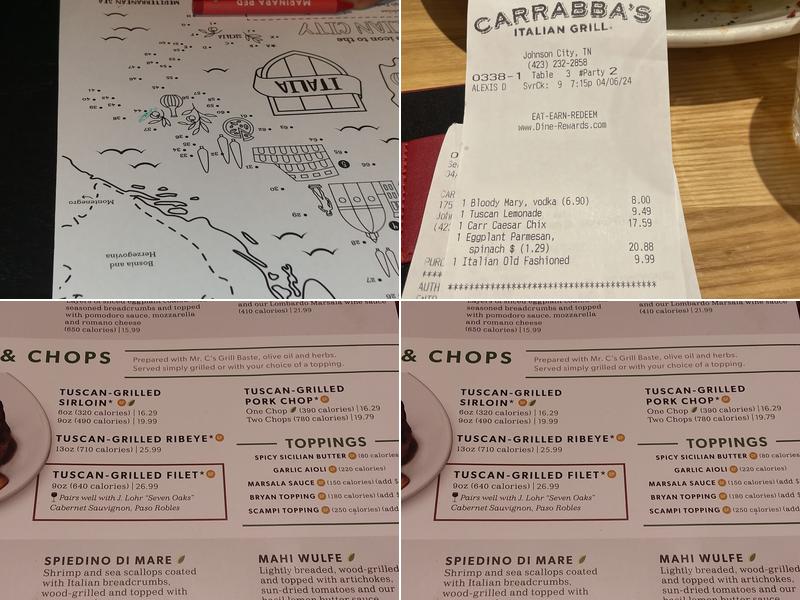 Carrabba's Italian Grill Menu
