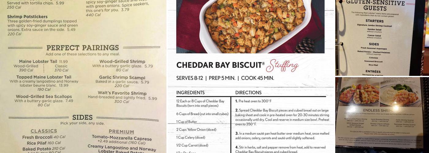 Red Lobster Menu