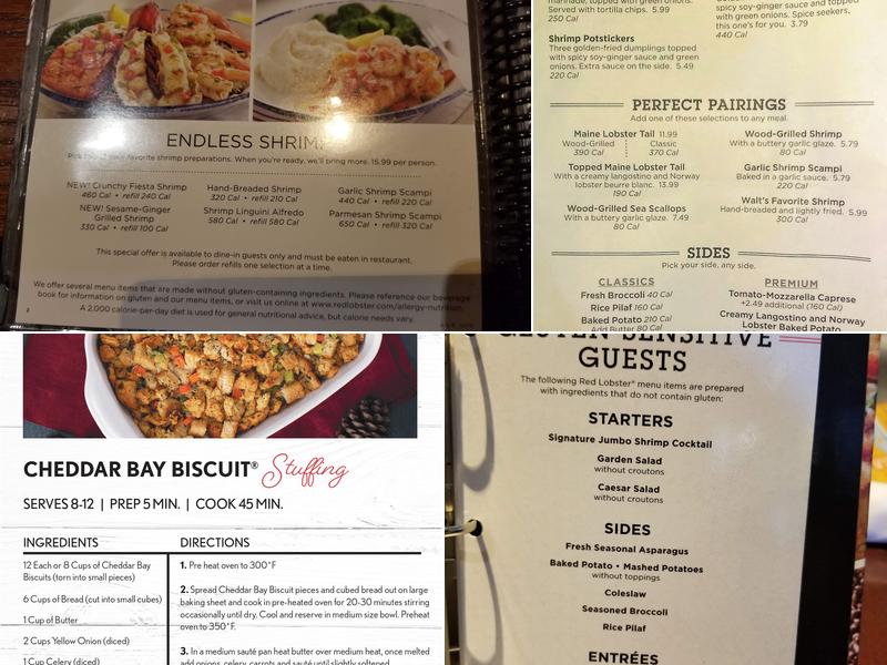 Red Lobster Menu