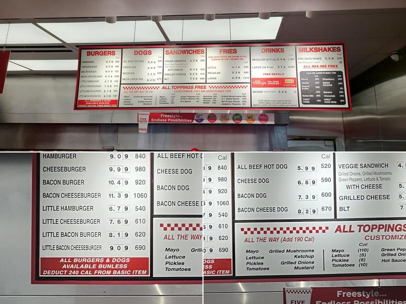 Five Guys Menu