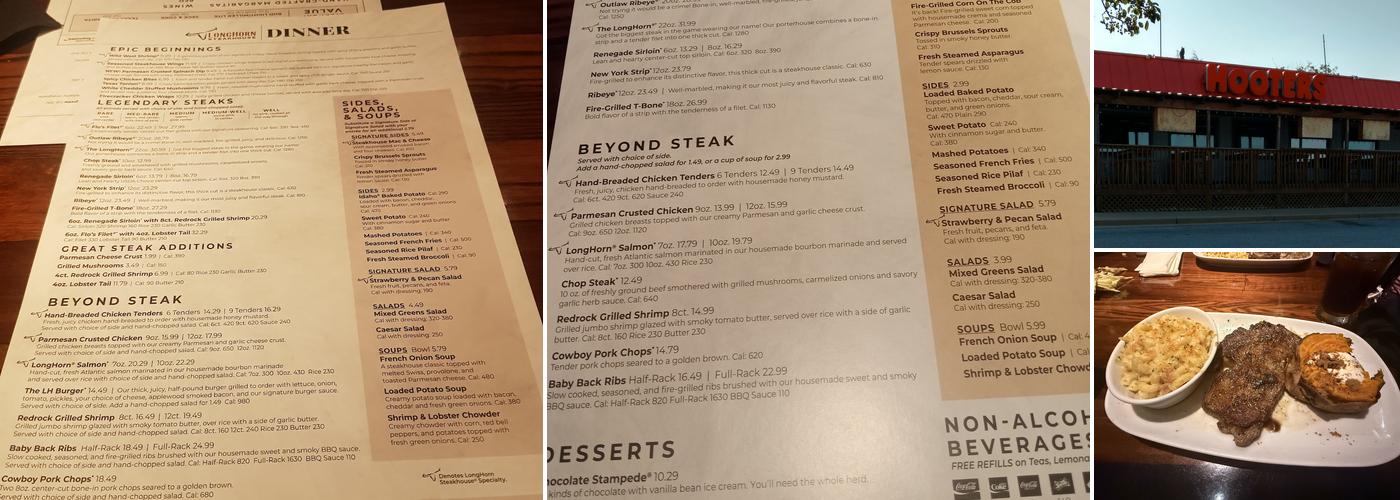 LongHorn Steakhouse Menu