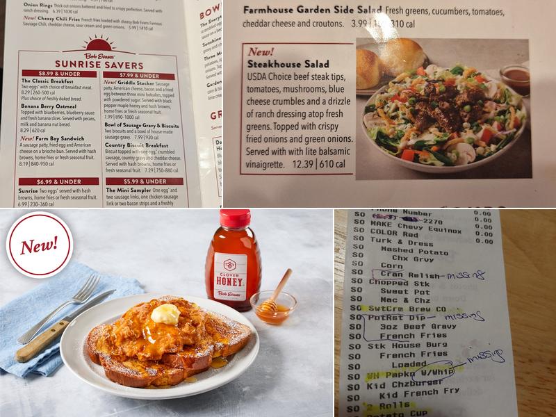 Bob Evans Menu