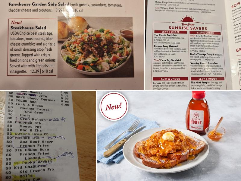Bob Evans Menu