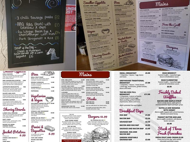 The Greyhound Menu