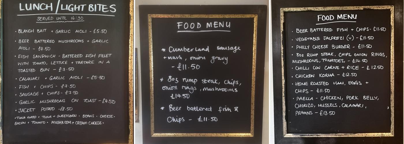 The Stour Inn Menu